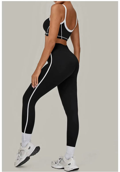 Women’s 2-Piece Yoga Set: Sports Bra with Removable Padding and High-Waisted Leggings for Fitness, Running, and Training