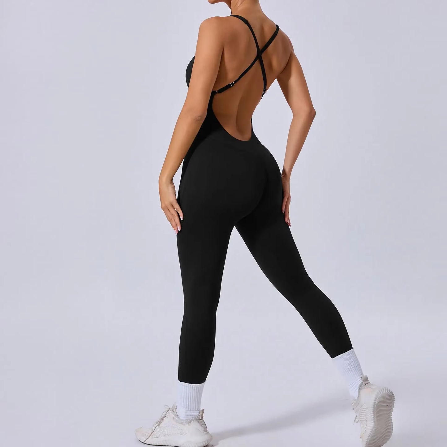 Padded Sports Jumpsuit, Women’s Fitness Gym Bodysuit, Women’s Sports Tracksuit, Athletic Activewear in Grey, Navy Blue, Beige, Coffee and Black