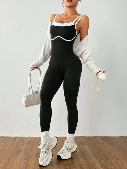 Women’s Gym Jumpsuits, Butt-Lifting Effect Leggings, Yoga and Fitness Pants, Stretchy Workout Jumpsuits, Tight Sports Leggings