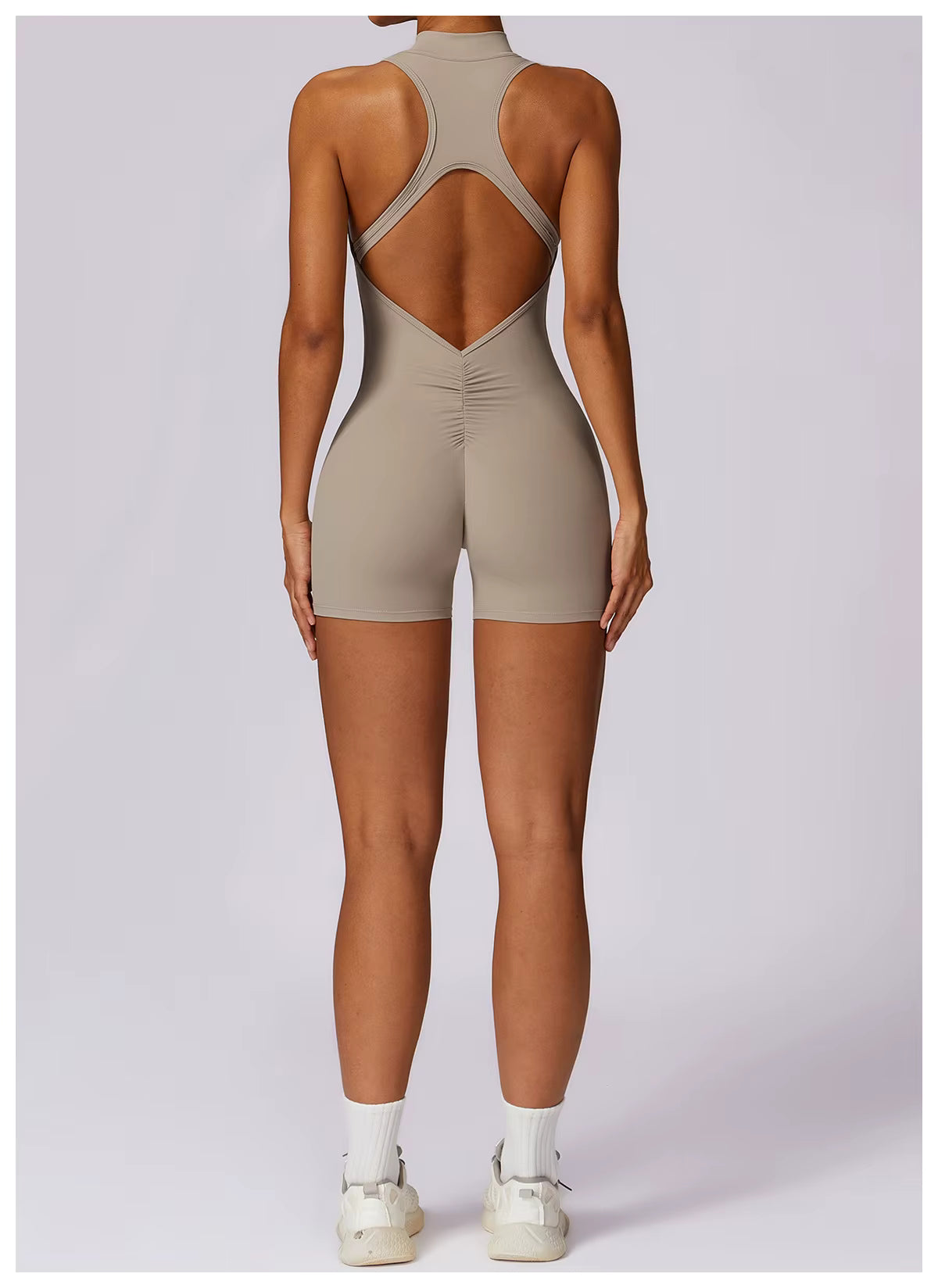 Women’s Sleeveless Jumpsuit, Tight-Fit Sportswear, Naked-Feel Bodysuit, All-in-One Casual Fitness Outfit, Athletic Wear