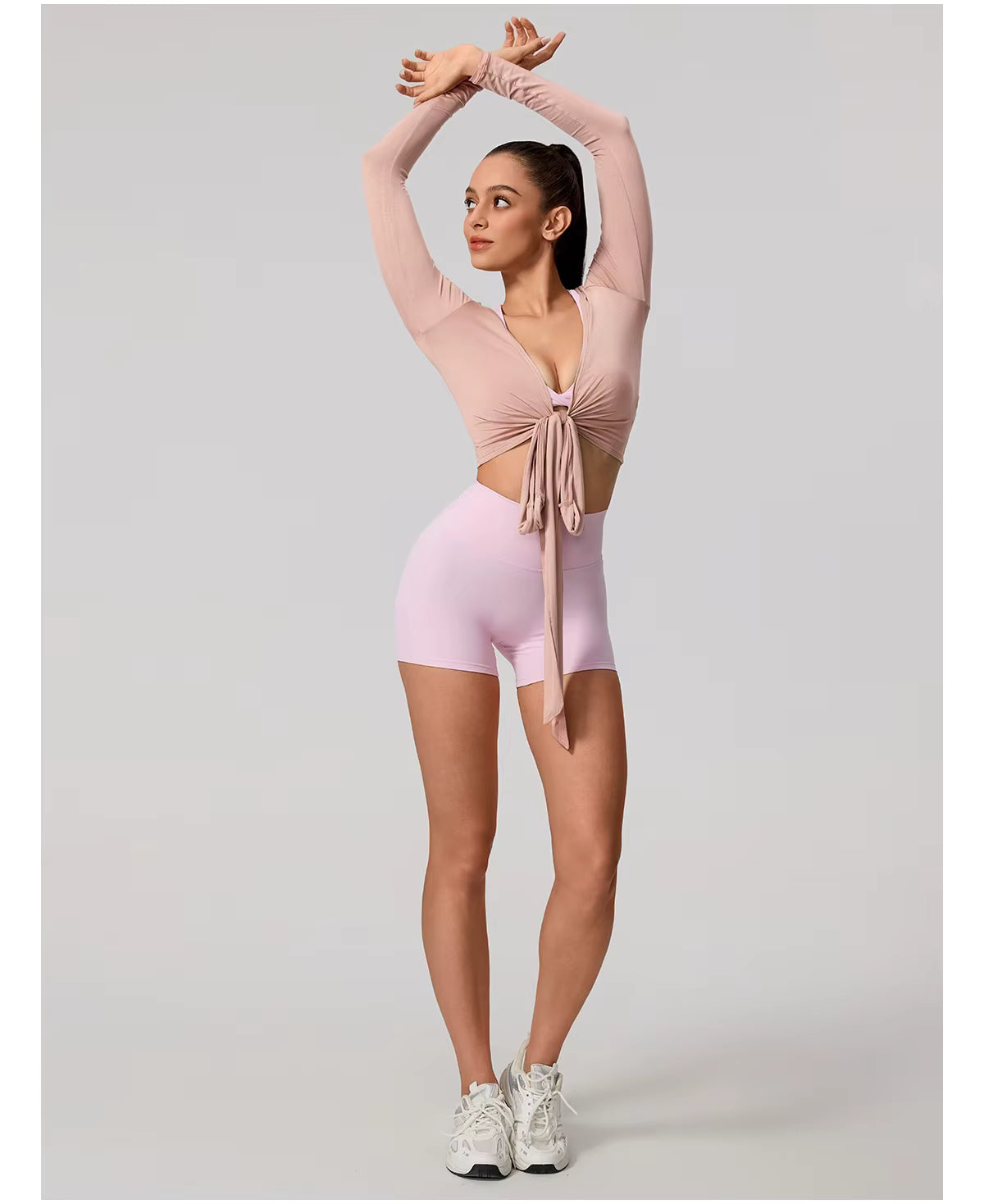 New women’s long sleeve one-piece yoga bodysuit, premium training yoga wear, ballet wrap top for women, gym sports top.