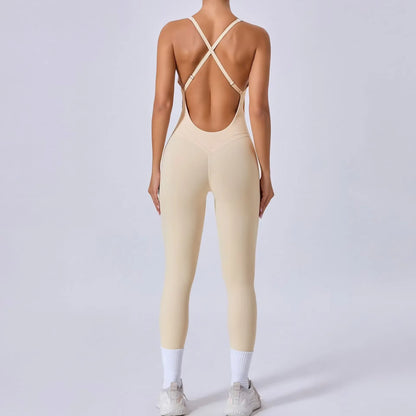 Padded Sports Jumpsuit, Women’s Fitness Gym Bodysuit, Women’s Sports Tracksuit, Athletic Activewear in Grey, Navy Blue, Beige, Coffee and Black