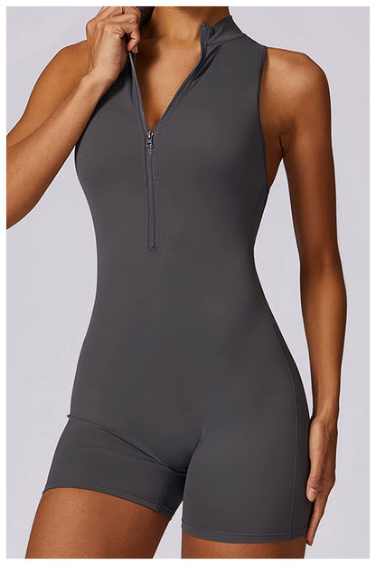 Women’s Sleeveless Jumpsuit, Tight-Fit Sportswear, Naked-Feel Bodysuit, All-in-One Casual Fitness Outfit, Athletic Wear