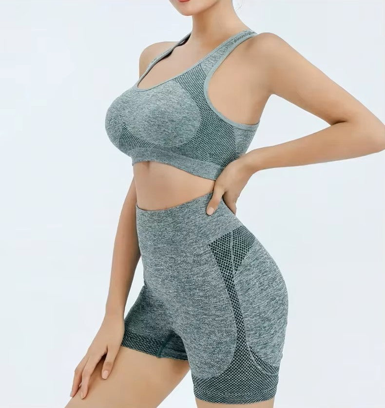 Women’s Yoga Shorts Gym Set – Sports Bras, Workout Tops for Women, Yoga Clothing, Fitness Leggings, Seamless Gym Set, Yoga Outfit Sets