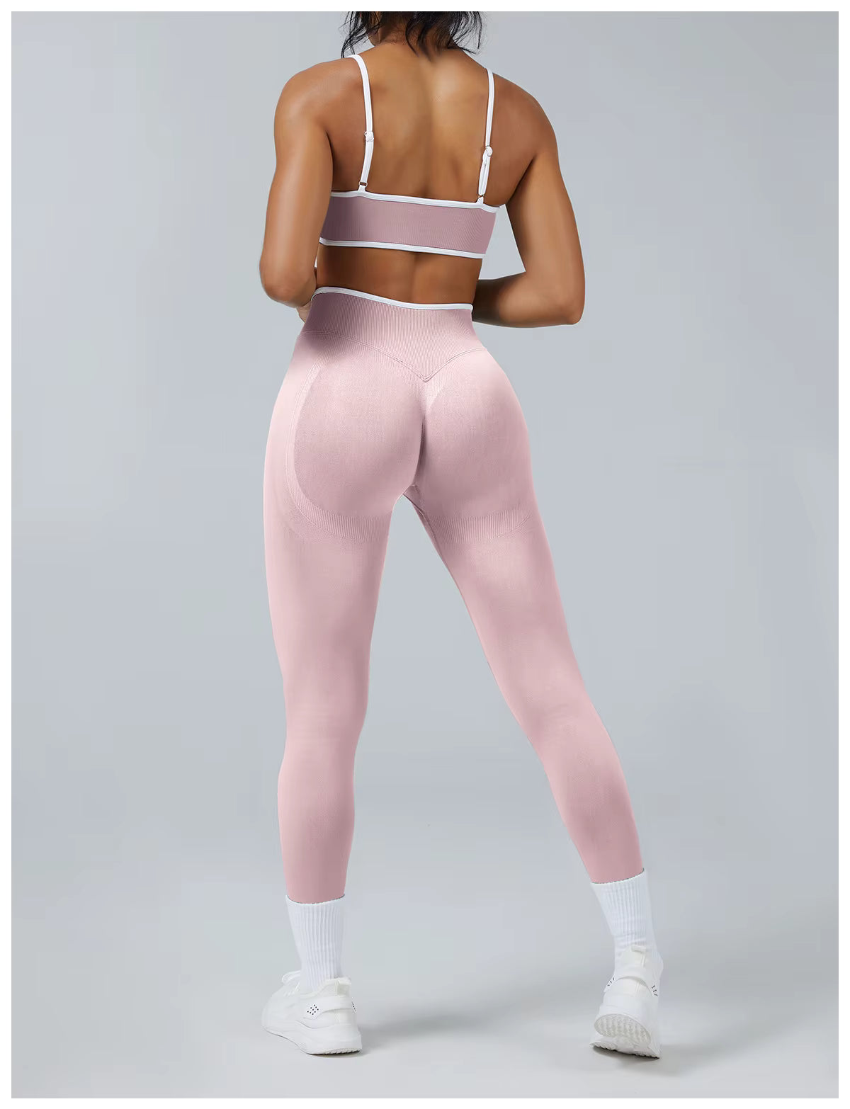 Seamless Women’s Yoga Set, Gym Wear Scrunch Bum Leggings, Padded Sports Bras, Tank Top, Fitness Workout Outfit, Sportswear Set