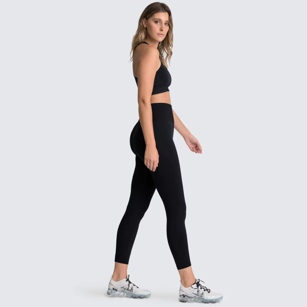 Women’s Seamless Yoga Set – Fitness Crop Top & High-Waist Tummy Control Leggings with Built-In Bra, Workout Outfit for Pilates, Gym and Running
