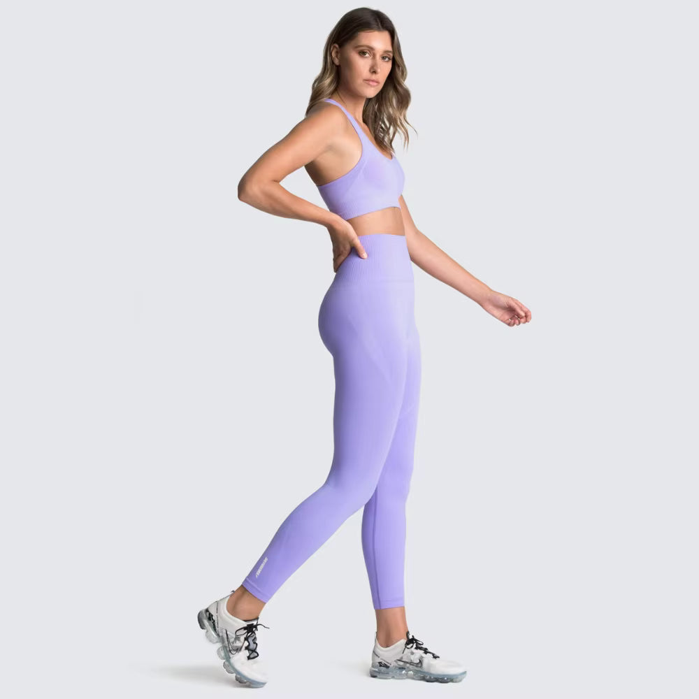 Women’s Seamless Yoga Set – Fitness Crop Top & High-Waist Tummy Control Leggings with Built-In Bra, Workout Outfit for Pilates, Gym and Running