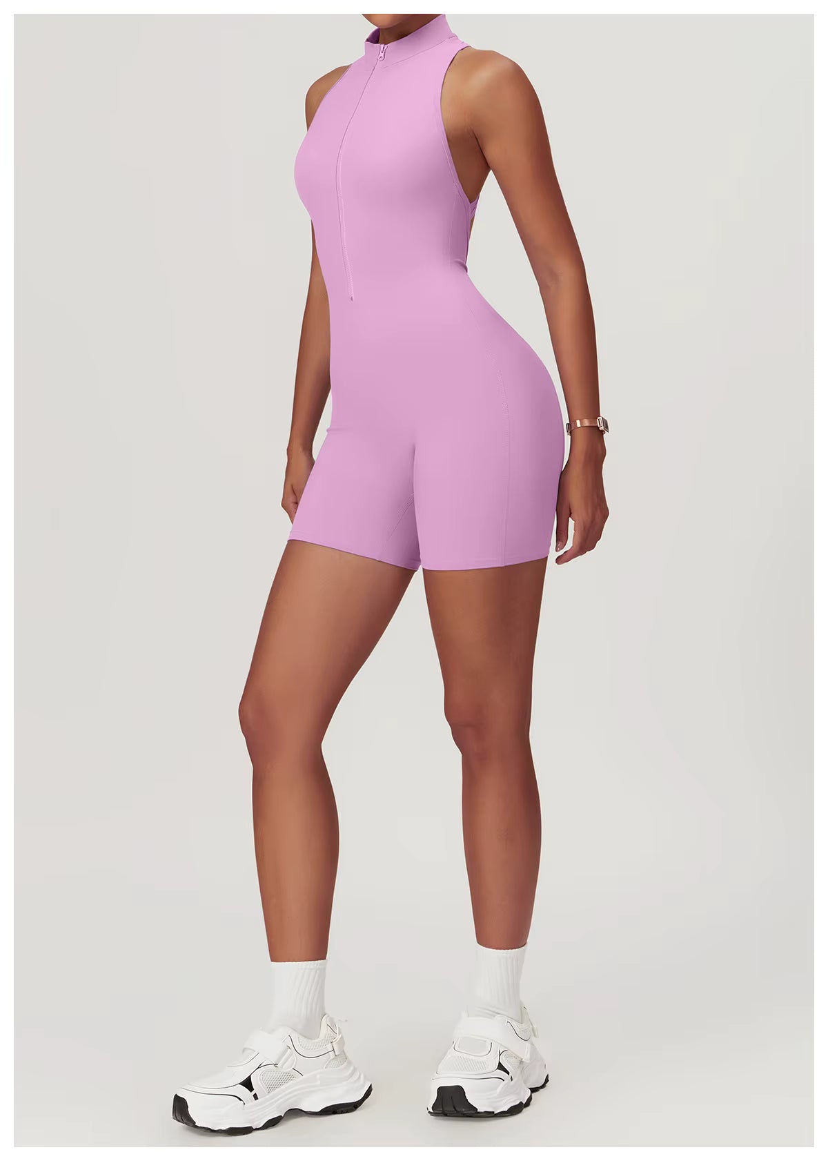 Women’s Sleeveless Jumpsuit, Tight-Fit Sportswear, Naked-Feel Bodysuit, All-in-One Casual Fitness Outfit, Athletic Wear