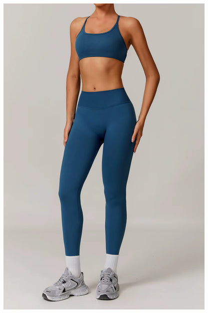 Seamless 2/3 Piece Yoga Set Women’s Gym Wear Fitness Training Outfit Sports Bra High-Waisted Leggings