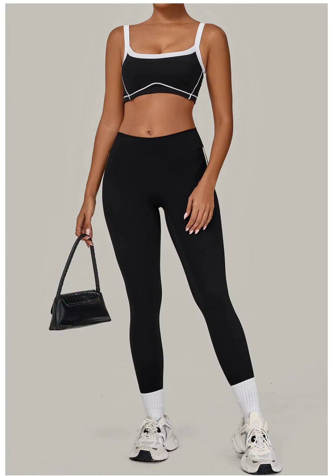 Women’s 2-Piece Yoga Set: Sports Bra with Removable Padding and High-Waisted Leggings for Fitness, Running, and Training
