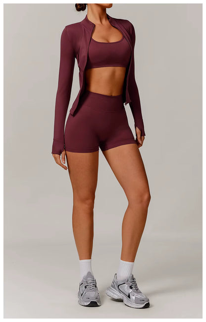 Seamless 2/3 Piece Yoga Set Women’s Gym Wear Fitness Training Outfit Sports Bra High-Waisted Leggings