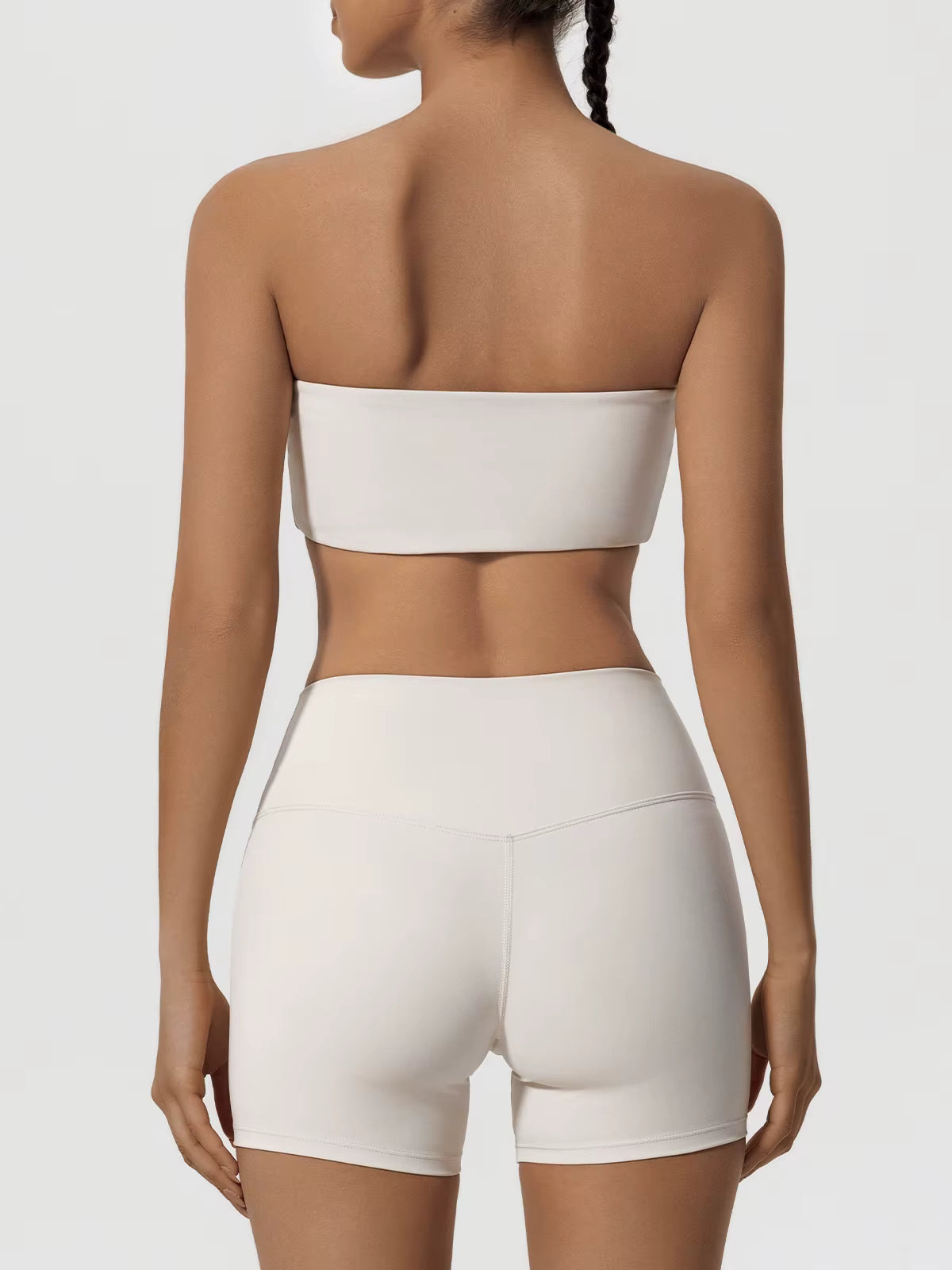 Ctenkevet Two-Piece Women’s Fitness Sports Set, Workout Yoga Outfit, Strapless Sports Bra, Women’s 2-Piece Gym Set, Crop Top Athletic Wear