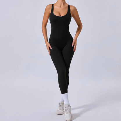 Padded Sports Jumpsuit, Women’s Fitness Gym Bodysuit, Women’s Sports Tracksuit, Athletic Activewear in Grey, Navy Blue, Beige, Coffee and Black
