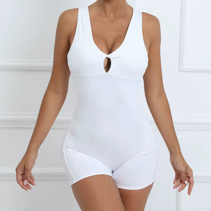 Cloud Rise Sexy Back Yoga Jumpsuit, Women’s One-Piece Gym Sports Fitness Bodysuit, Running Workout Jumpsuit, Activewear Outfit