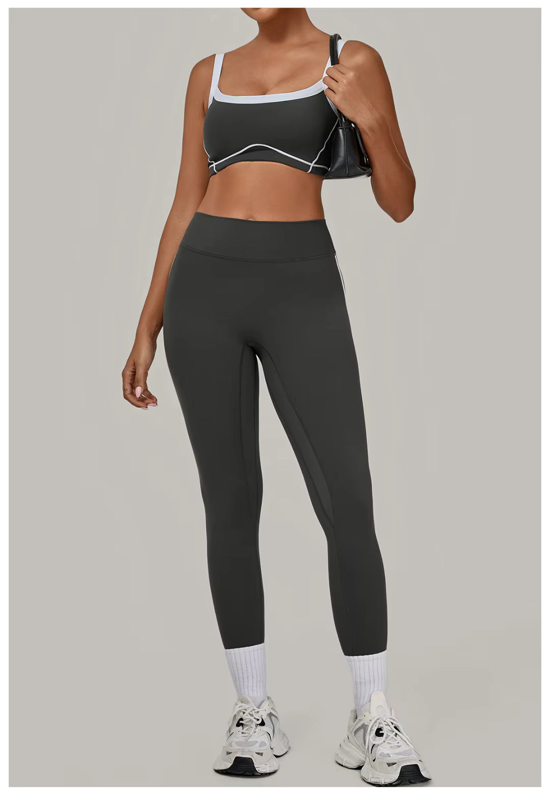 Women’s 2-Piece Yoga Set: Sports Bra with Removable Padding and High-Waisted Leggings for Fitness, Running, and Training